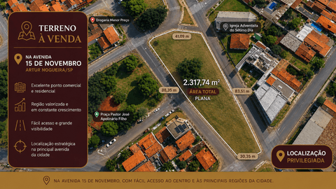 Terreno à venda em Artur Nogueira, Jardim Planalto, com 2317.74 m²